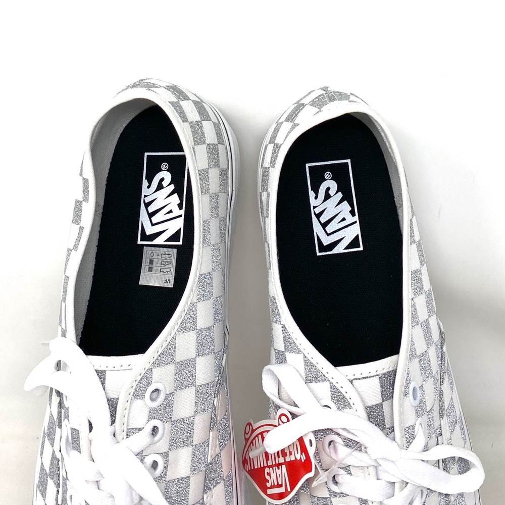VANS Authentic Check Low Top Gray Women's Canvas Skate Sneakers Size VN0A5KRDB9J - Picture 4 of 10